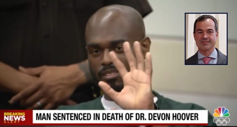 'I'm a people person': Killer smiles, waves for the camera as he remains defiant at sentencing for murdering neurosurgeon and another man