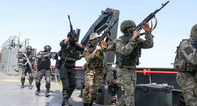 Iran possibly repositions strike drones amid Russia drills in Strait, expert says