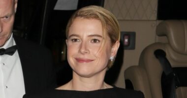 Jessie Buckley beams from ear to ear at the Universal BAFTA afterparty