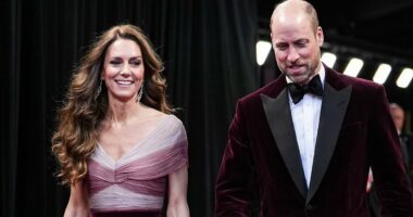 Kate's power move at the BAFTAs: Royal's fairytale Gucci gown, princess hair and the late Queen's earrings were a 'strategic' reminder that she is the future of The Firm amid Andrew chaos, stylist says