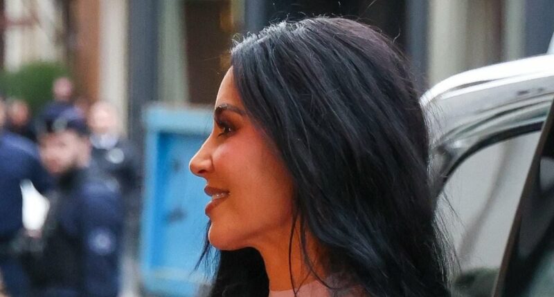 Kim Kardashian arrives in Paris after weekend away with Lewis Hamilton