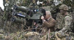 King Charles learns how to shoot down drones during visit to Army base