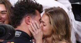 Lando Norris 'SPLITS from Portuguese supermodel girlfriend': F1 star appears to tell rival he is 'a single man' in leaked footage after being asked about his relationship with Magui Corceiro
