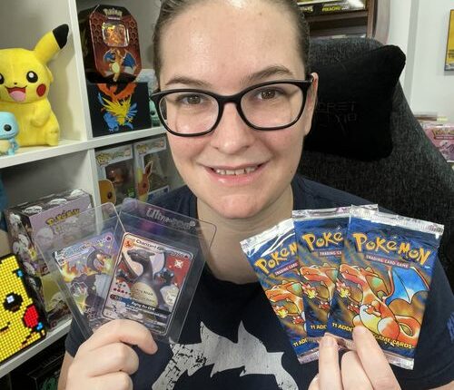 Lucy Hughes Pokemon card collector