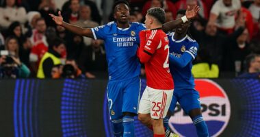 Luis Suarez-Patrice Evra fears trigger UEFA to 'provisionally' BAN Benfica 'racist' Gianluca Prestianni from the Champions League before he faces Vinicius Jr again