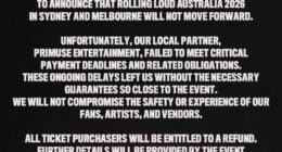 The festival announced its closure on social media today.