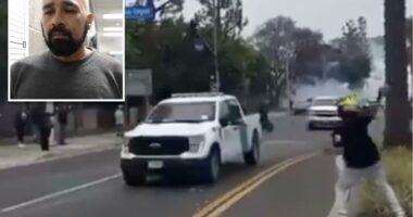 Man who was on FBI's 'most wanted' list for hurling cinderblock at ICE during LA riot faces 20 years