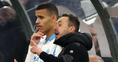 Marseille boss Roberto De Zerbi hails 'what Mason Greenwood's mother and father taught him' in fawning speech for 'world-class' player who 'had difficult times' - years on from abuse charges