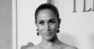 Meghan goes solo wearing pink strapless dress at fundraising Gala