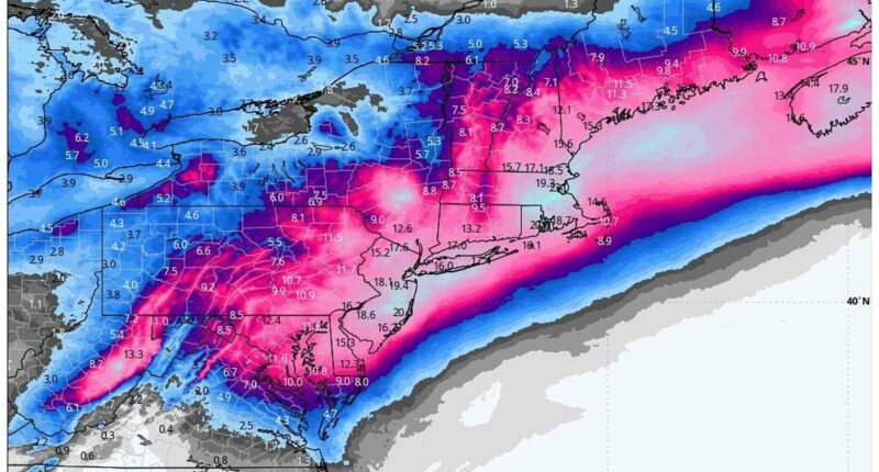 Millions under threat from explosive bomb cyclone set for East Coast