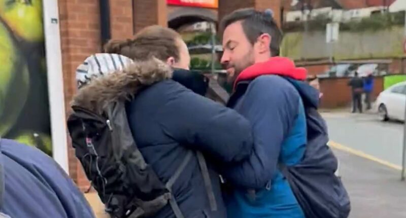 Moment activist clashes with pro-Palestine campaigners