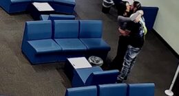 Moment probation officer kisses her convicted murderer lover