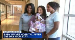 NICU baby treated by same neonatal doctor as her mom goes home after 9 months