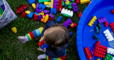 A picture of an unidentified child at a childcare centre.