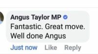 Angus Taylor social media comment