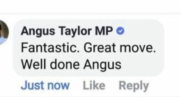 Angus Taylor social media comment