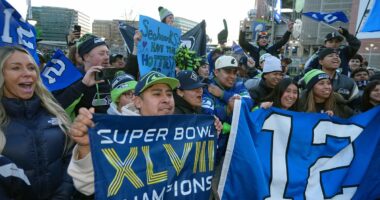 One million Seahawks fans line Seattle streets for Super Bowl parade