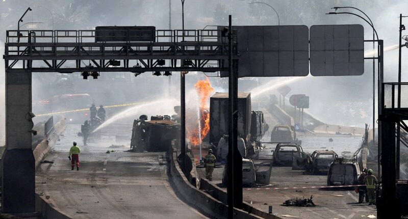Photos capture devastation after Chile truck explosion kills at least 4, damages at least 50 vehicles