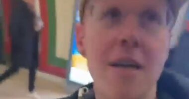 Pro-Palestine activist follows and films Matt Lucas at Tube station  