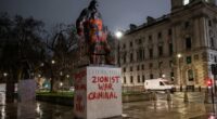 Pro-Palestine activists vandalise Winston Churchill's statue