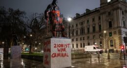 Pro-Palestine activists vandalise Winston Churchill's statue