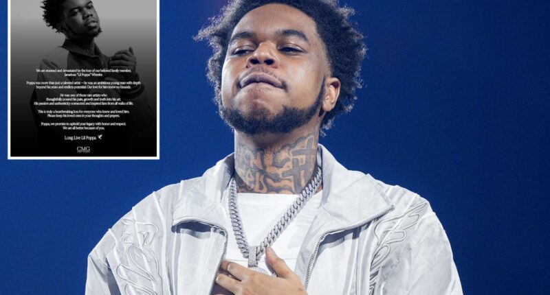 Rapper Lil Poppa shot himself in front of manager after car crash: report