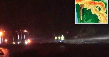 Search underway for driver swept away by SoCal floodwaters in San Bernadino