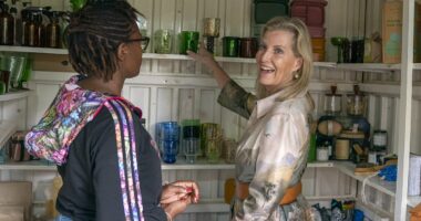 Sophie steals the show! Duchess of Edinburgh delights fans with her dancing skills in Kenya - amid Harry and Meghan's quasi-royal tour of Jordan 