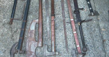 Swords, axes seized as man charged with threatening politicians