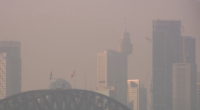 Smoke blanketing Sydney skyline