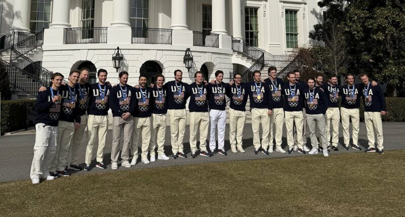 Team USA men's hockey heroes arrive at White House to meet Trump