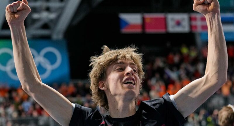 Teenager wins Olympic gold in speedskating's longest distance