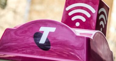 A Telstra phone and wifi booth.