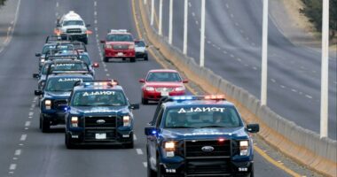 Terrifying cartel banner is hung across Tijuana high school near US border -- after drug kingpin killed