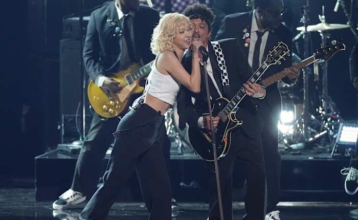 The Grammys had lots of Mars, Carpenter soaring and a near-naked Bieber. Here are some key moments