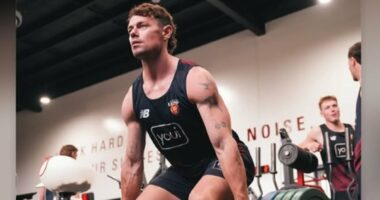 The heartbreaking detail in this image of Lachie Neale in pre-season training for Brisbane Lions amidst marriage crisis
