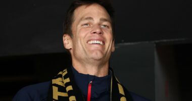 Tom Brady is mocked for 'embarrassing' fawning over Gianni Infantino as sycophantic sports stars line up to praise FIFA president after hitting milestone