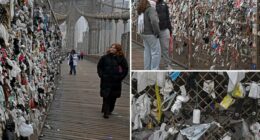 Tourists tie pules of trash -- including tampons, condoms, panties -- to Brooklyn Bridge in disgusting trend