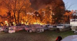 Toxic smoke warning issued after massive railroad tie fire burns in Dunnellon