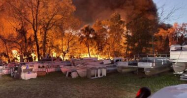 Toxic smoke warning issued after massive railroad tie fire burns in Dunnellon
