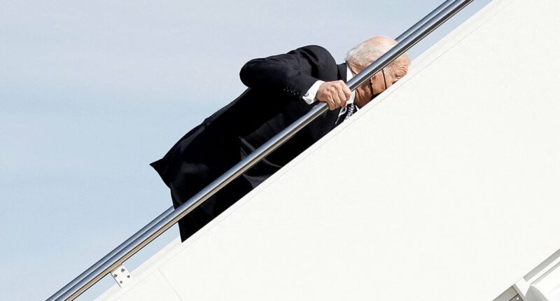 Trump admits to taking it 'nice and slow' on Air Force One stairs after watching Biden's repeated falls