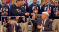 Trump welcomes US men's Olympic hockey team to White House after gold-medal victory