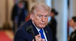 Trump wildly sidetracks during event with angel families as he reveals he paid for victim's mother to 'get her eyes fixed'