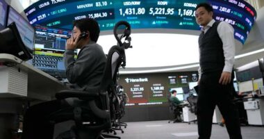 US futures, Asian shares slip, tracking Wall Street's retreat, while oil falls more than $2