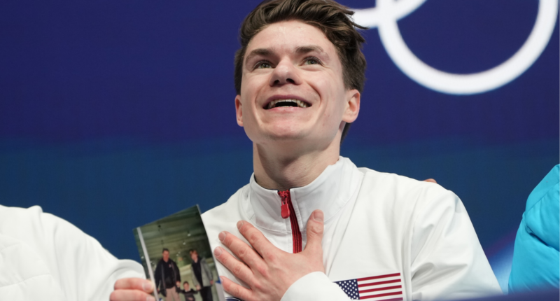 US skater Maxim Naumov makes an emotional Olympic debut one year after losing parents in plane crash