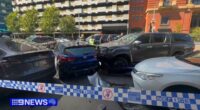Uï»¿ndercover police have rammed a car in the middle of Melbourne after it was seen driving erratically.
