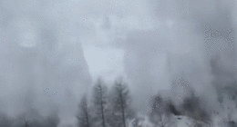 Video shows terrifying moment avalanche slams into passenger train near ski resort