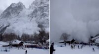 Wild video shows avalanche tumble down mountain, engulf fleeing skiers in snow