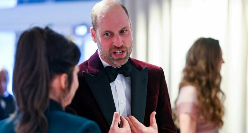 William says he's 'not in a calm state' as he appears at the Baftas