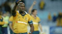 Rugby Union Test.Nelson Mandela Challenge Trophy  Australia    V South Africa at Telstra Stadium Homebush, Sydney.  Image    shows Wallabies Wendell Sailor  happy after their win.  Saturday 9 July 2005.    Photo by SIMON ALEKNA. SPECIALX 38943
